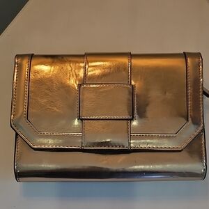 INC International Concepts Shiny Gold Clutch